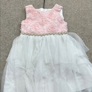 Elegant Pink and White Kids Dress